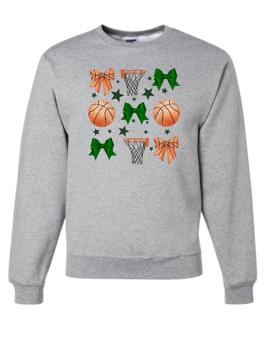 Adult "Basketball & Bows" Sweatshirt