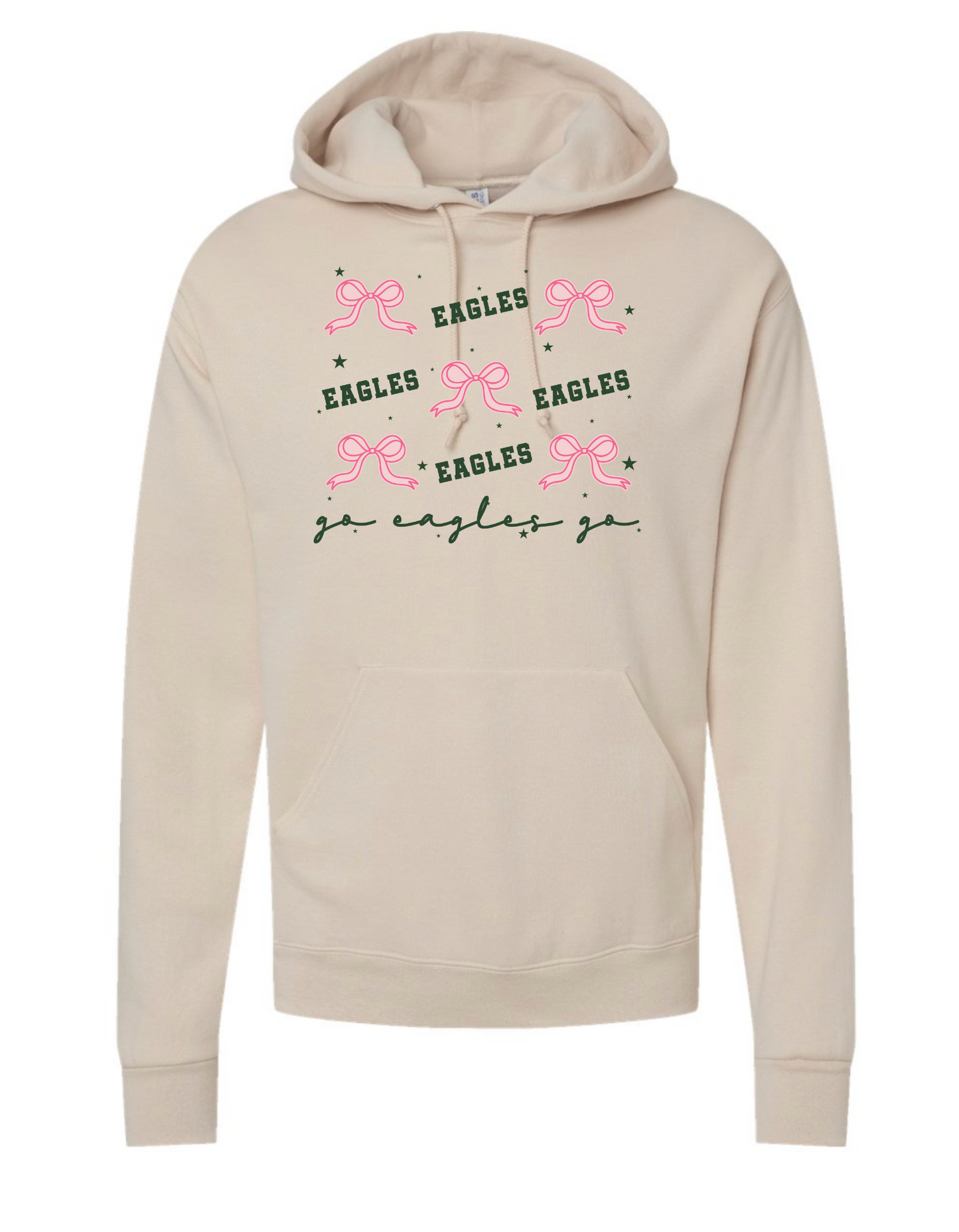 Adult "Go Eagles Bows" Hoodie