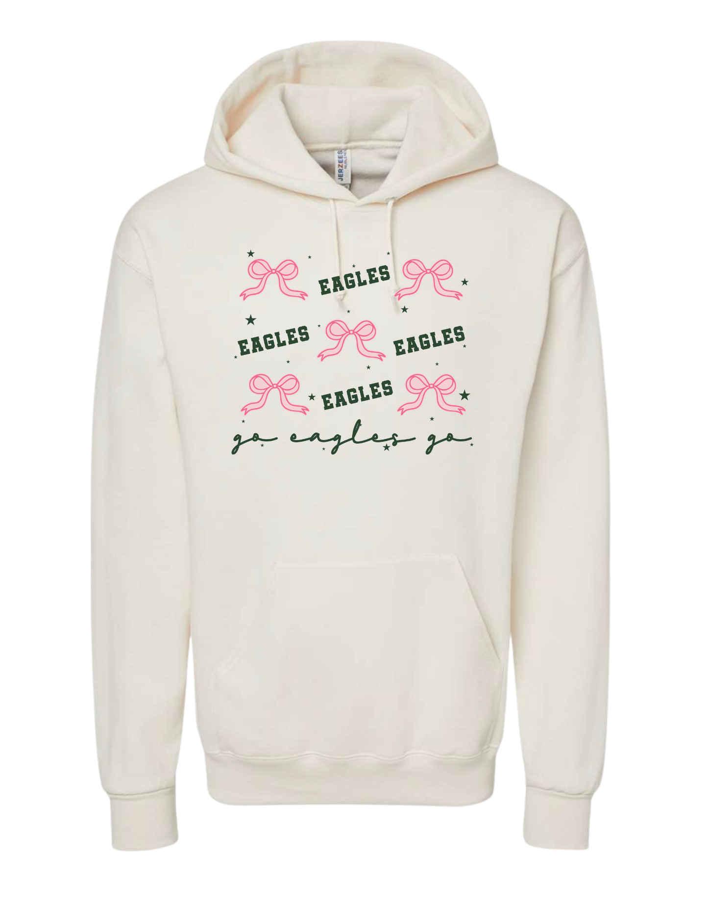 Adult "Go Eagles Bows" Hoodie