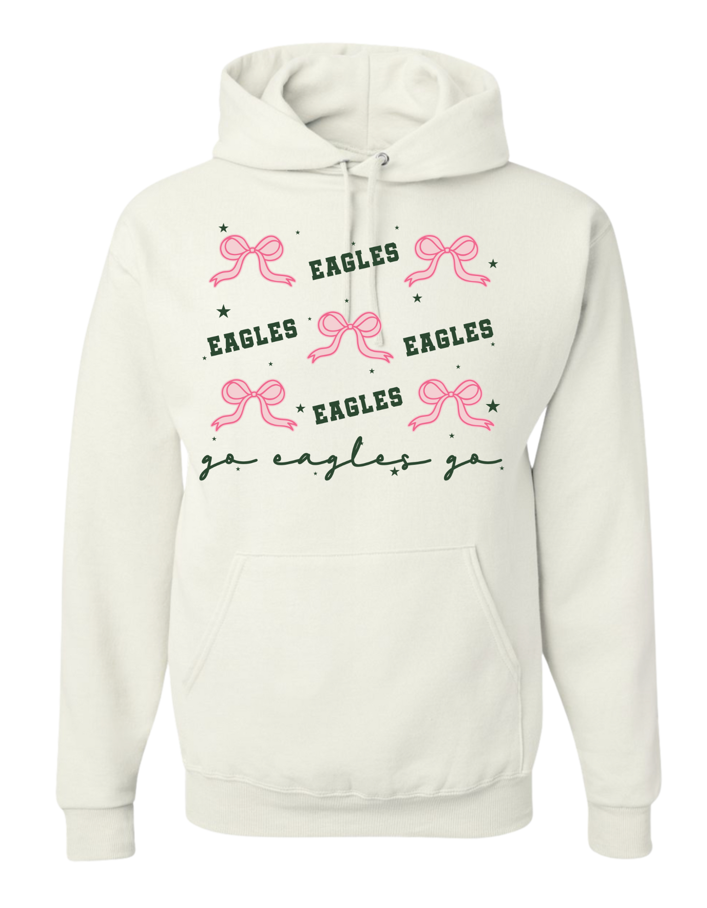Adult "Go Eagles Bows" Hoodie