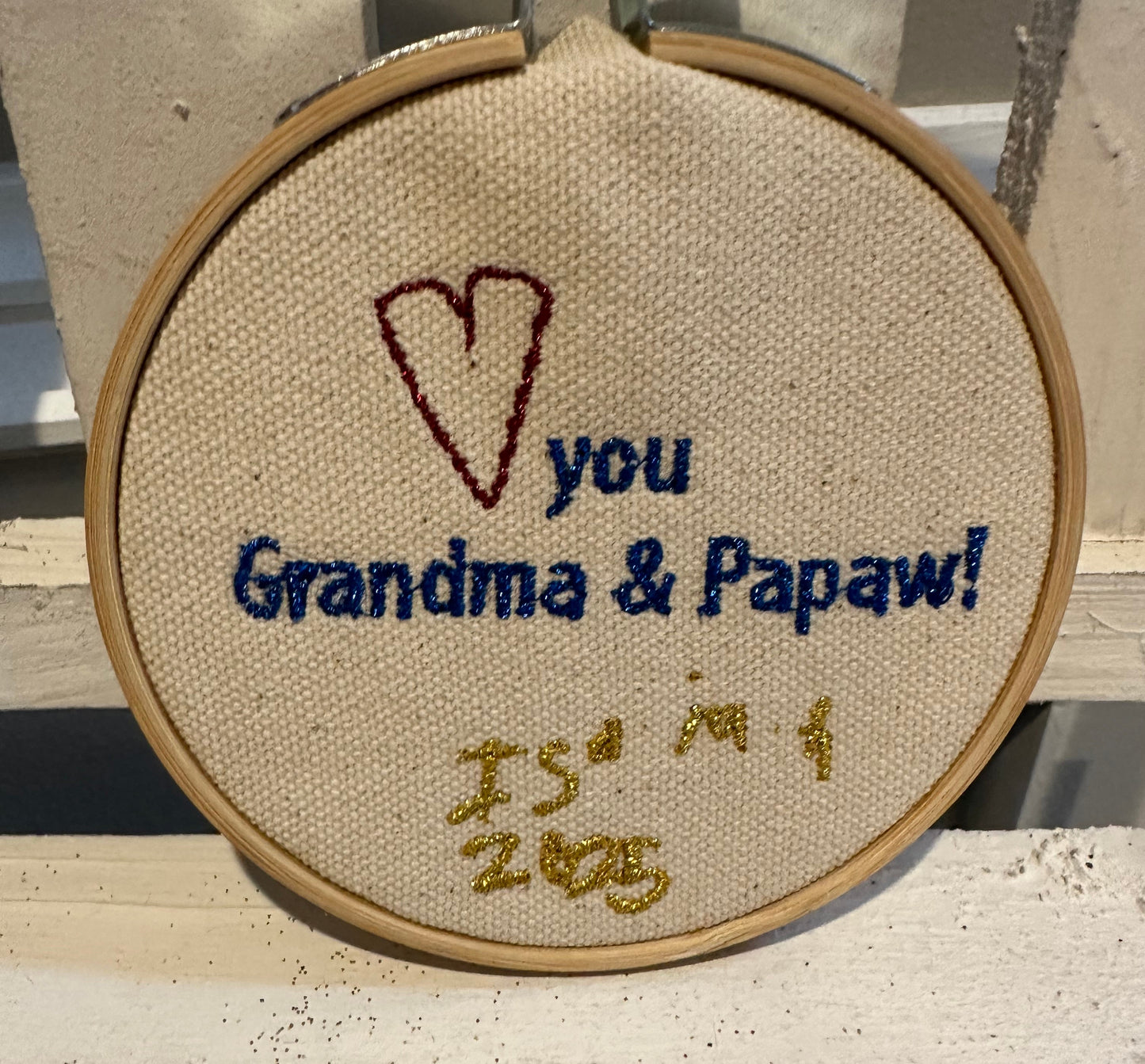 Custom Handwriting Embroidered Ornament