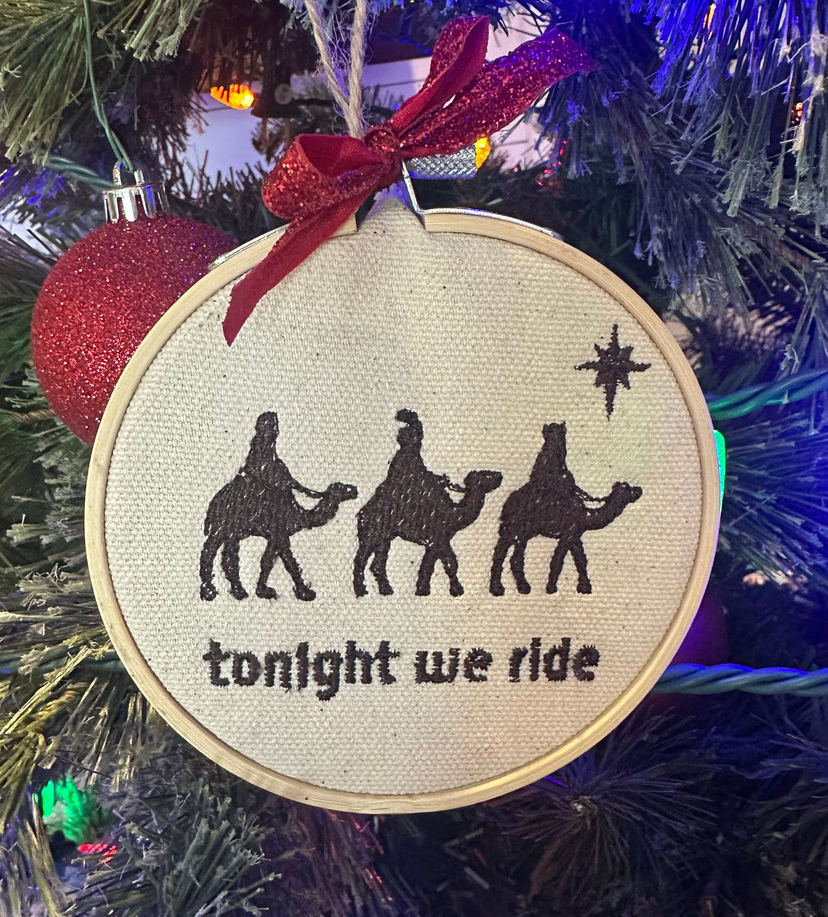 Tonight we ride Embroidery Ornament