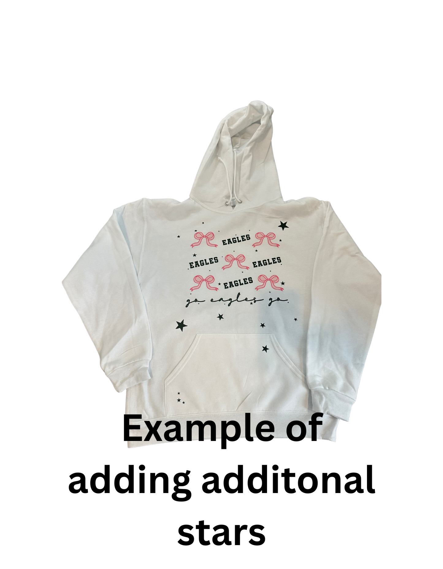 Adult "Go Eagles Bows" Hoodie