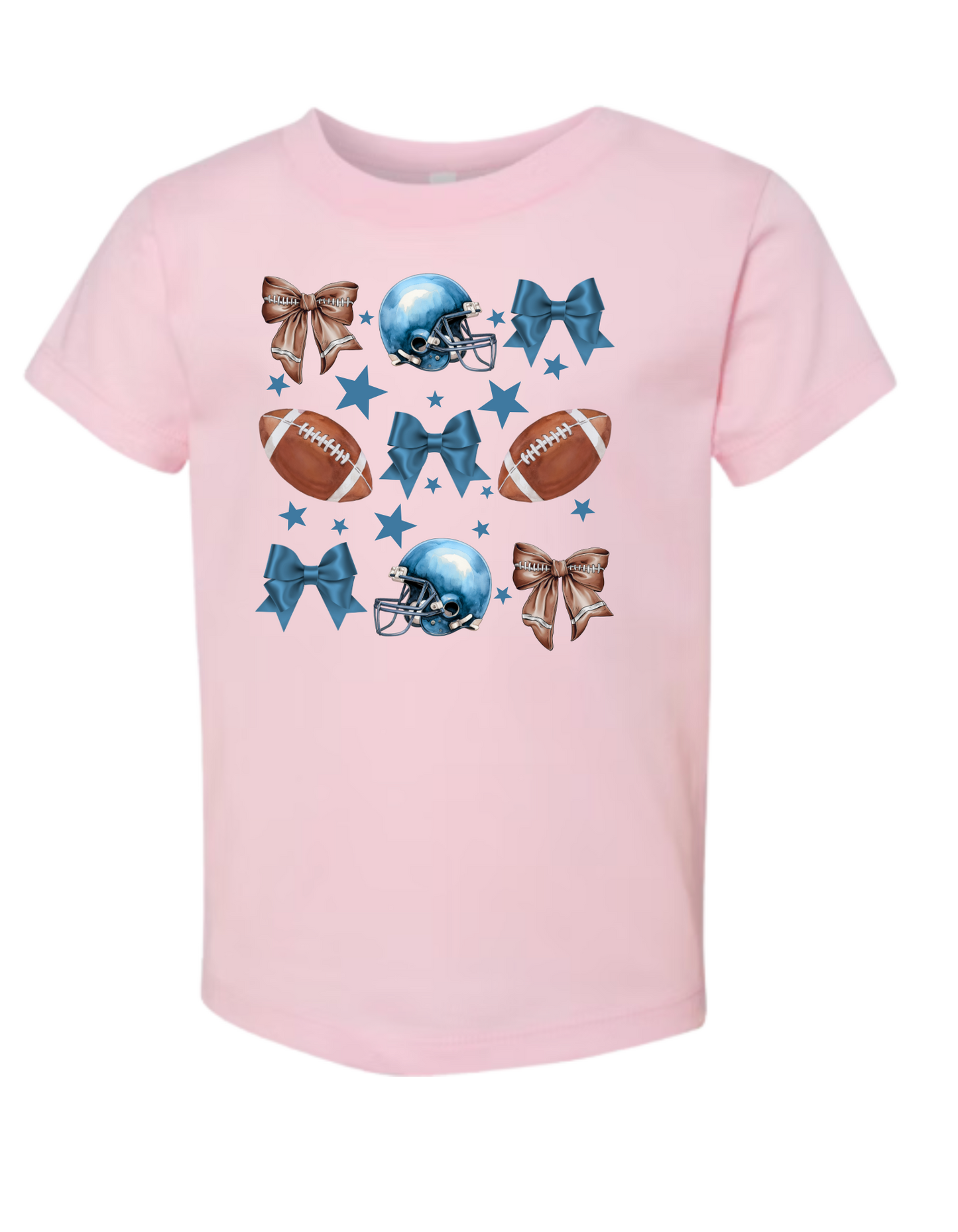 "Blue Football & Bows" (Infant/Toddler/Youth)