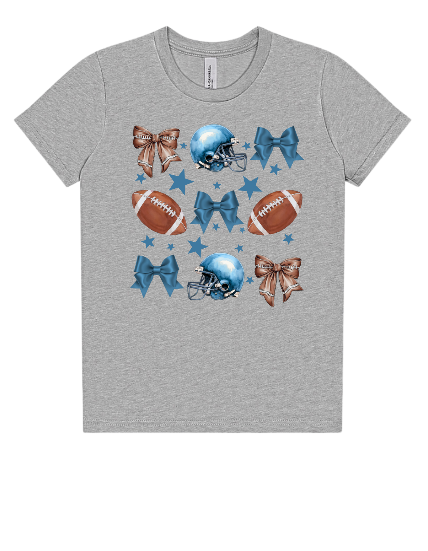 "Blue Football & Bows" (Infant/Toddler/Youth)
