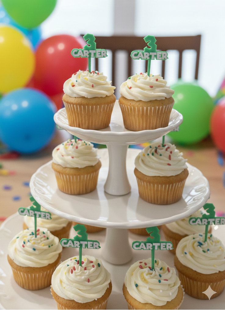 Custom Cupcake Toppers (By The Dozen)
