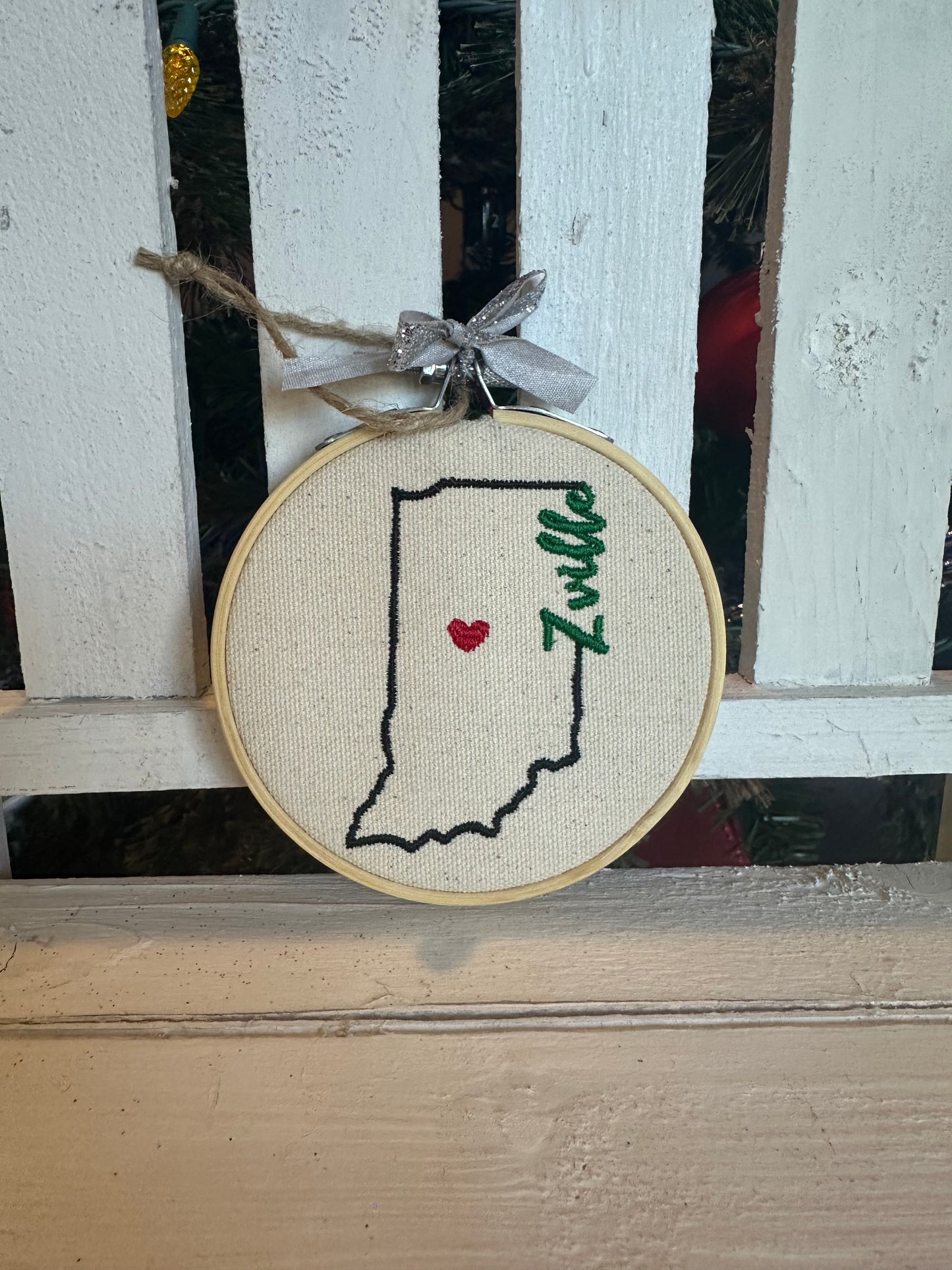 Zville IN Outline Ornament