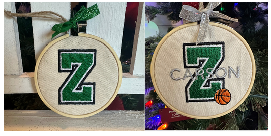 Z Embroidery Ornament (Personalization Available)