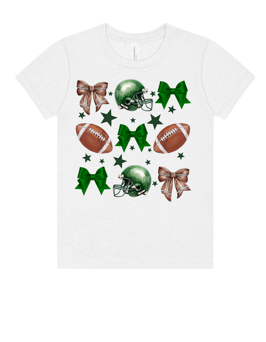 Youth Tee "Football & Bows"